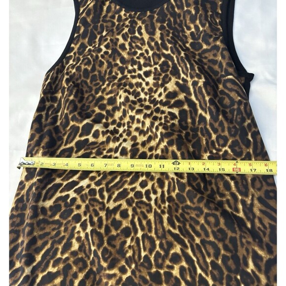 LAUREN RALPH LAUREN Cheetah Print Turtleneck Sleeveless Sheath Dress Medium Knee - Picture 11 of 12